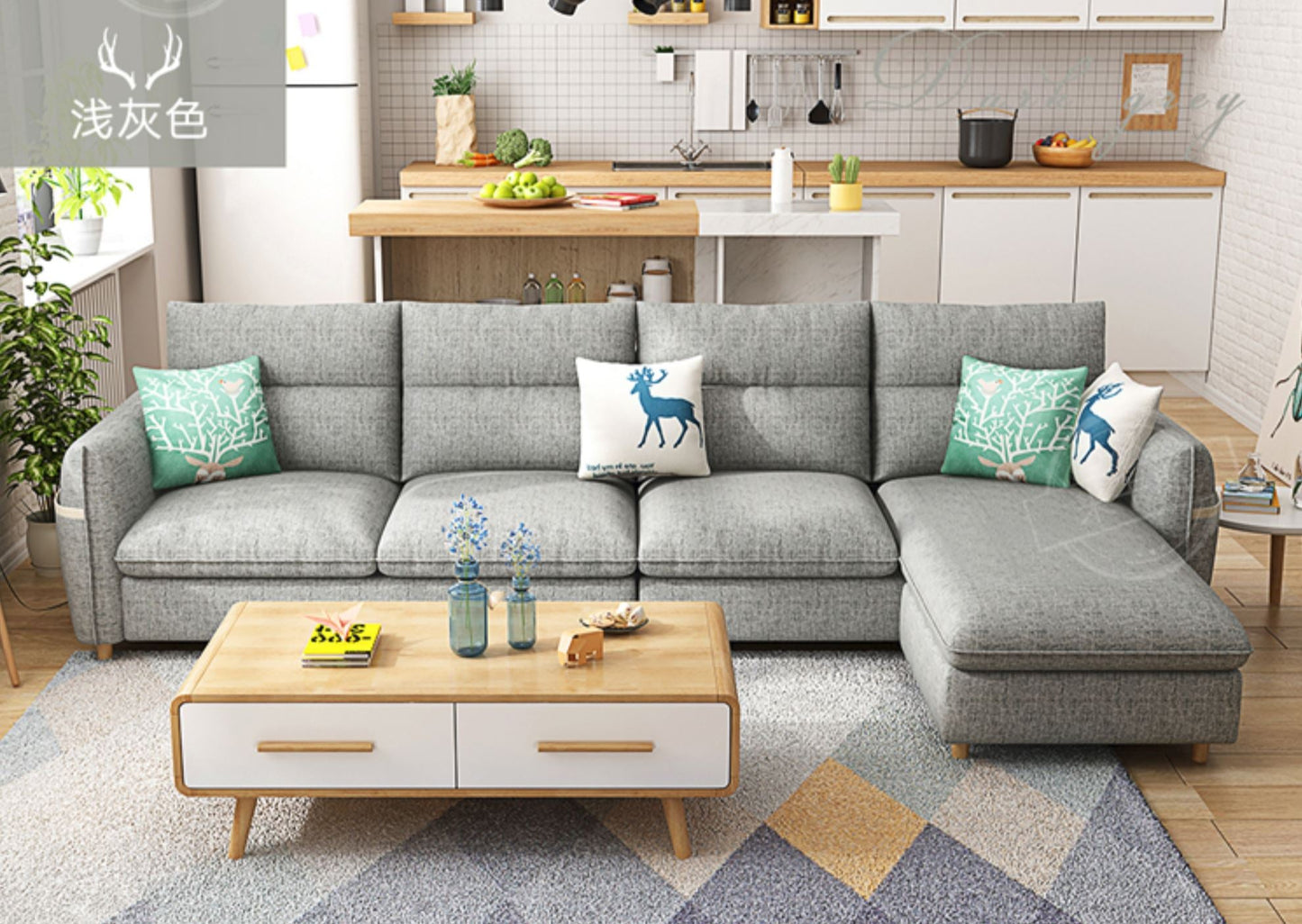 CLAUDETTE Modern Nordic Fabric Sofa