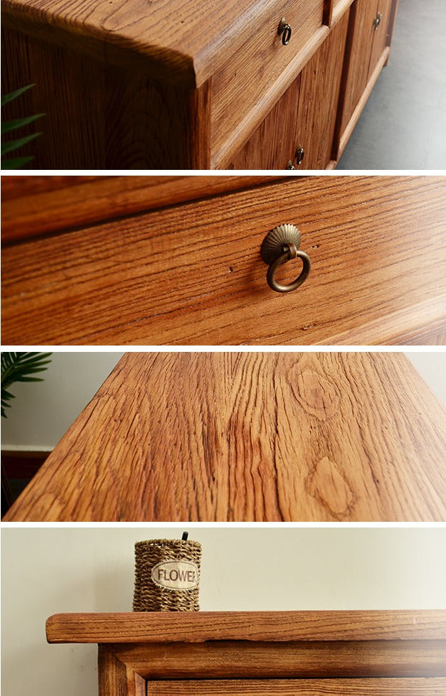 Autumn Recycle Solid Wood Buffet Sideboard Cabinet Old Elm
