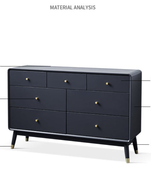 ADELINE COURTYARD Dresser Chest of Drawer Solid Wood Black, Walnut, White, Natural Color