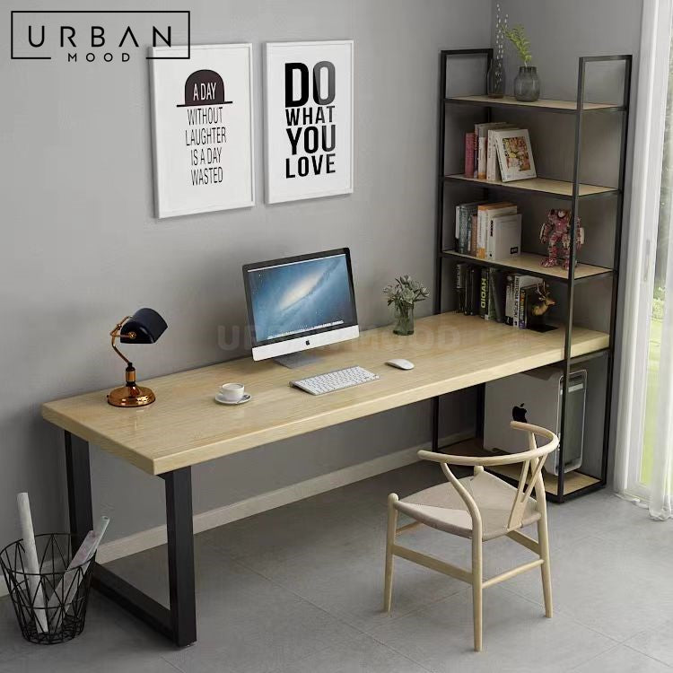 AFLAME Rustic Solid Wood Study Table