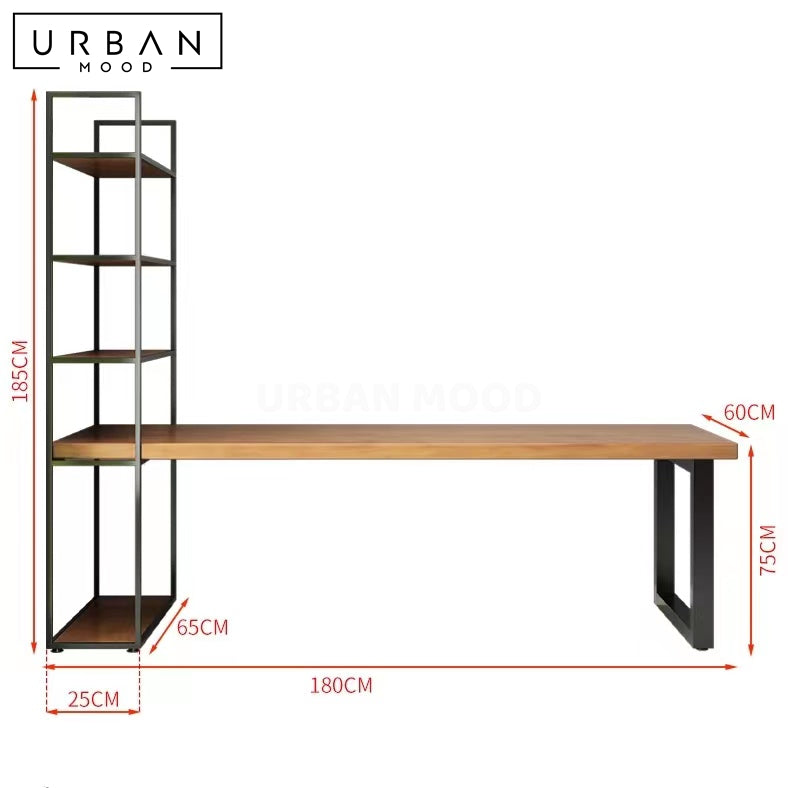 AFLAME Rustic Solid Wood Study Table