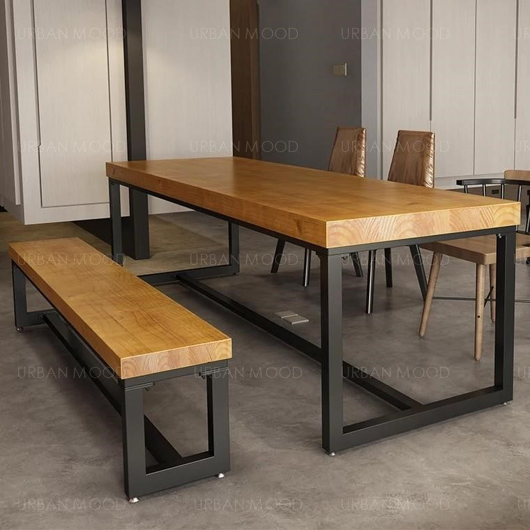 (Ready To Ship) AMOUR Rustic Solid Wood Dining Table