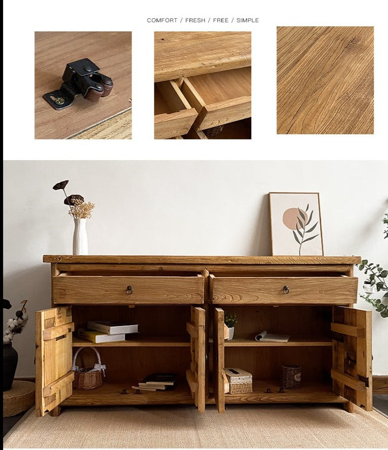 Autumn Recycle Solid Wood Buffet Sideboard Cabinet Old Elm