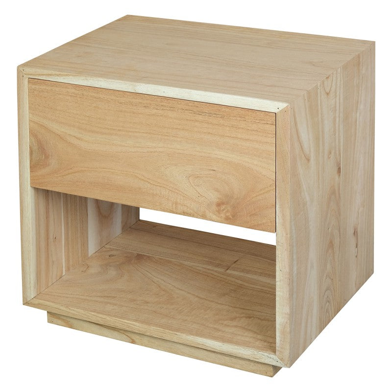 OSCAR WYNHAM Teak Timber Bedside Table Night Stand, Natural