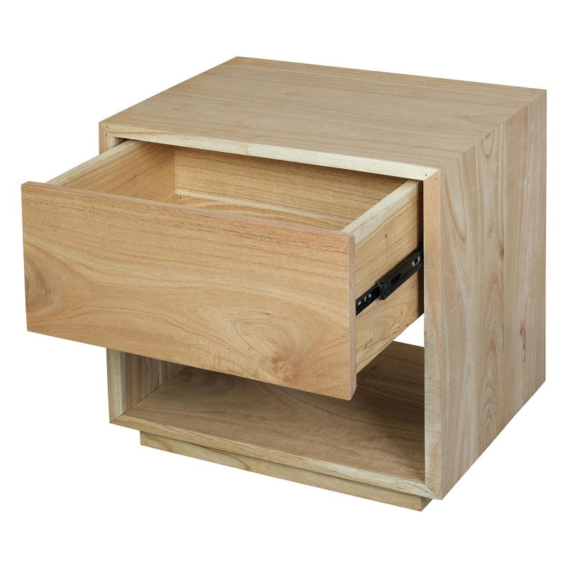 OSCAR WYNHAM Teak Timber Bedside Table Night Stand, Natural