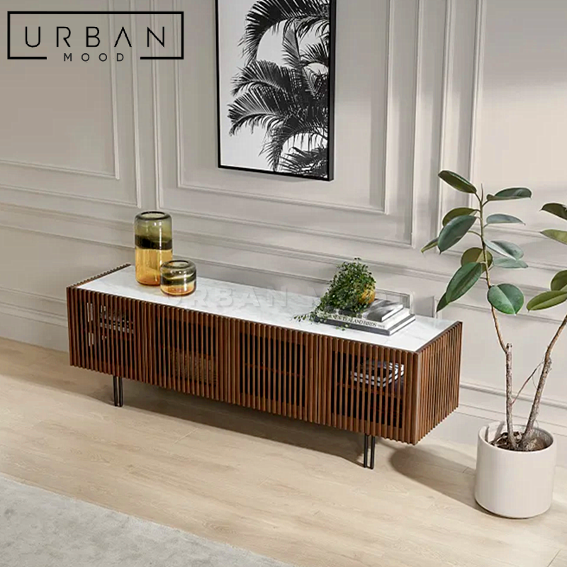 BURNES Rustic Solid Wood TV Console