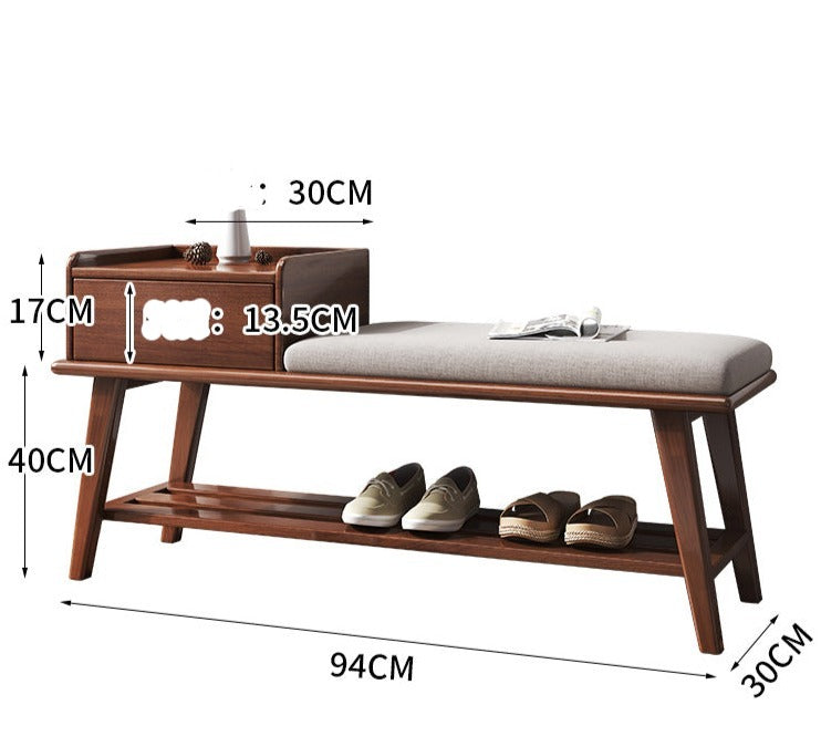 CASSIDY BELAIR Solid Wood Shoe Stool