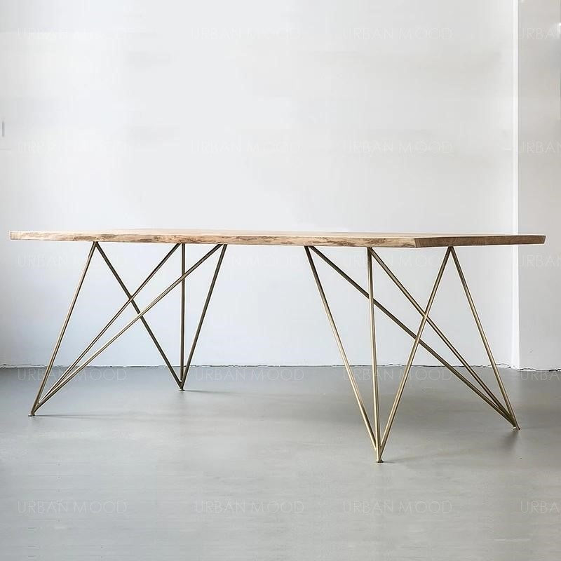 CESAR Minimalist Wooden Wire Frame Dining Office Table