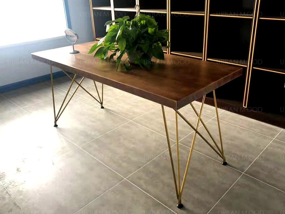 CESAR Minimalist Wooden Wire Frame Dining Office Table