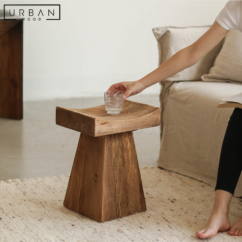 CAMPUS Rustic Solid Wood Stool