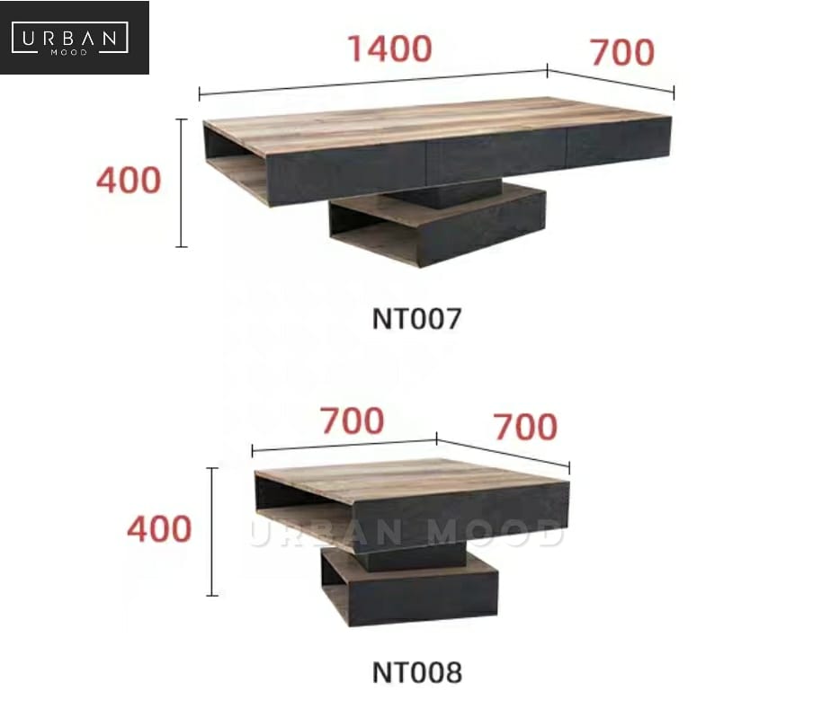 CORNER Industrial Swivel Coffee Table