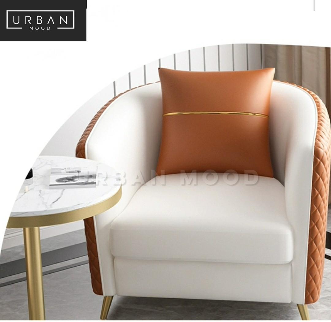 DESILVA Modern Faux Leather Armchair