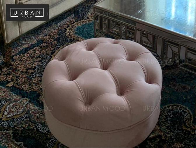 EDNA Victorian Tufted Velvet Ottoman