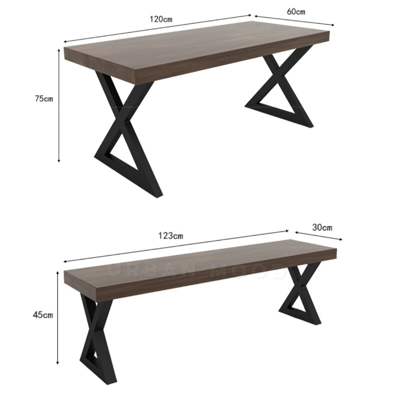 ESSENCE Industrial Solid Wood Dining Table