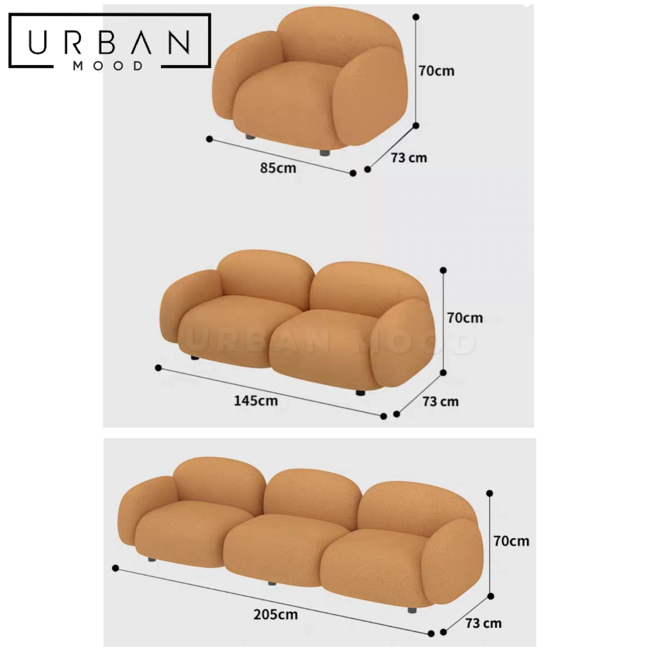 GOOB Modern Boucle Sofa