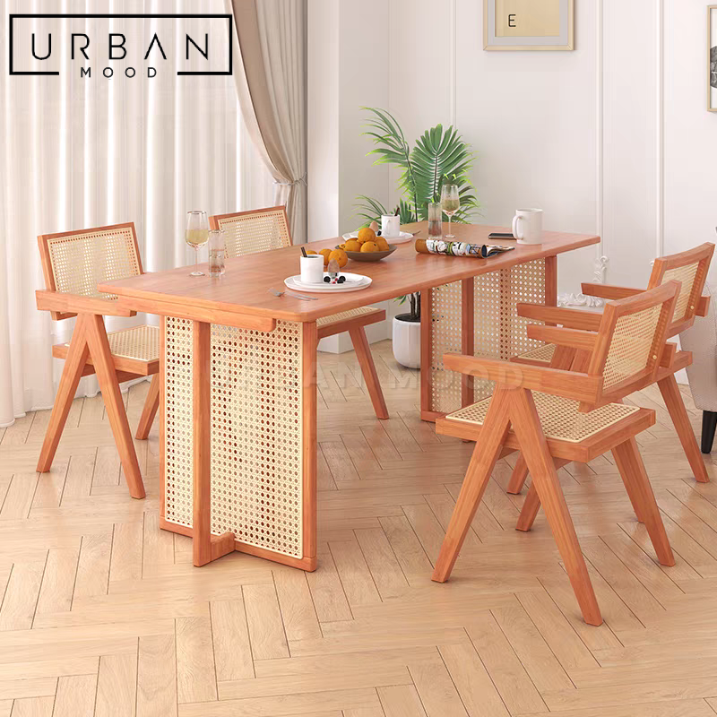 HIRSH Japandi Rattan Dining Table