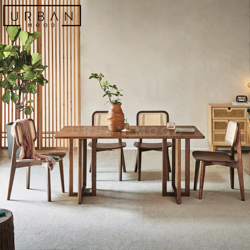HIRSH Japandi Rattan Dining Table