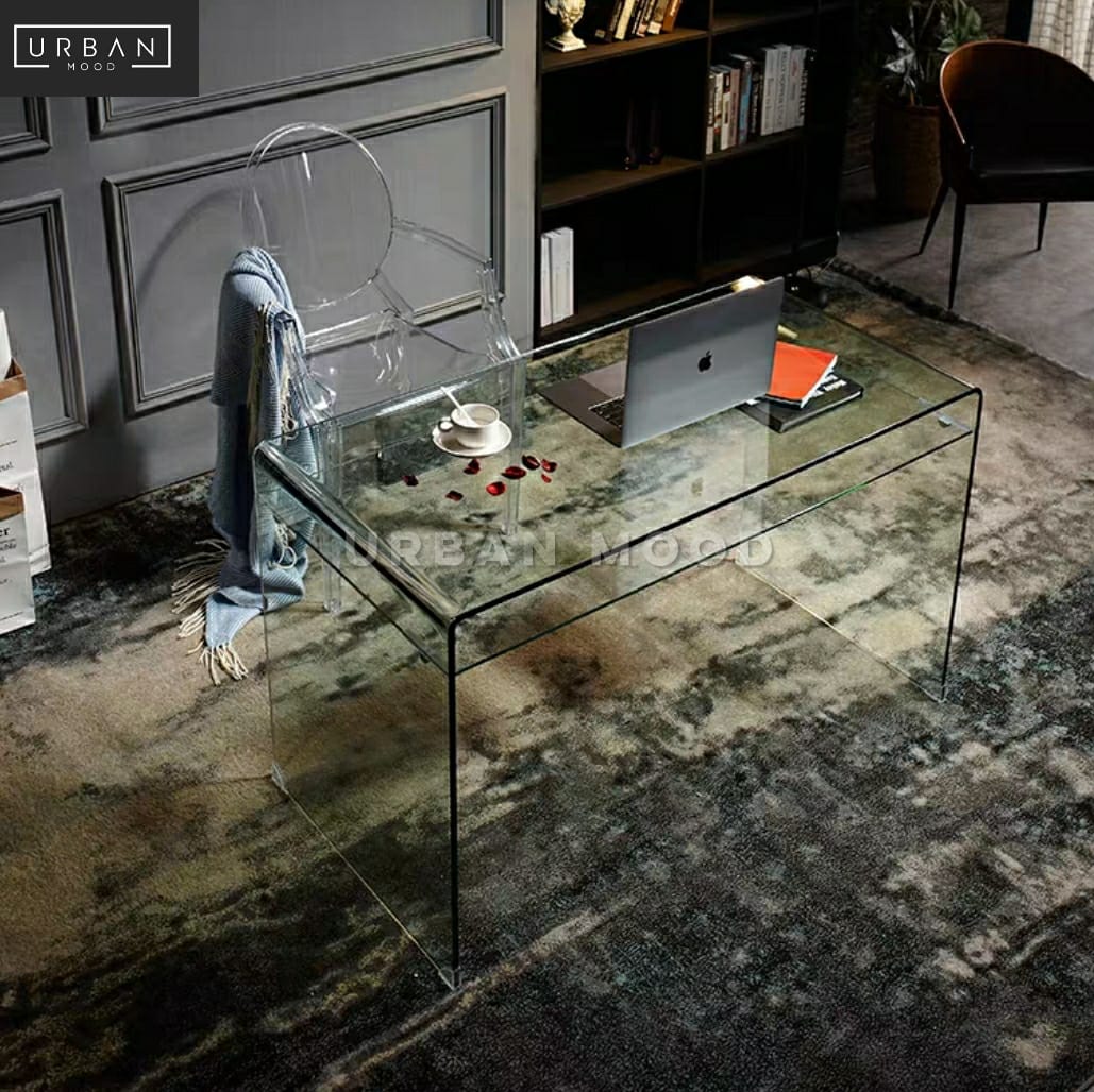 LUCENT Minimalist Glass Work Table