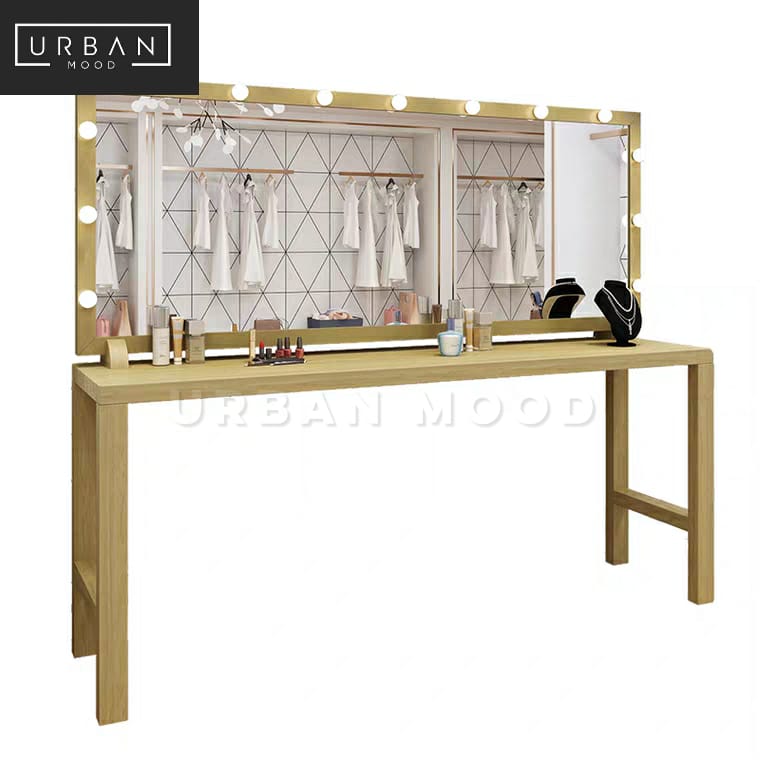 VINYL Vintage Hollywood Spotlight Vanity Table