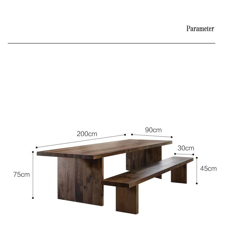 JOLENE Japanese Scandinavian Style Retro Solid Wood Dining Table