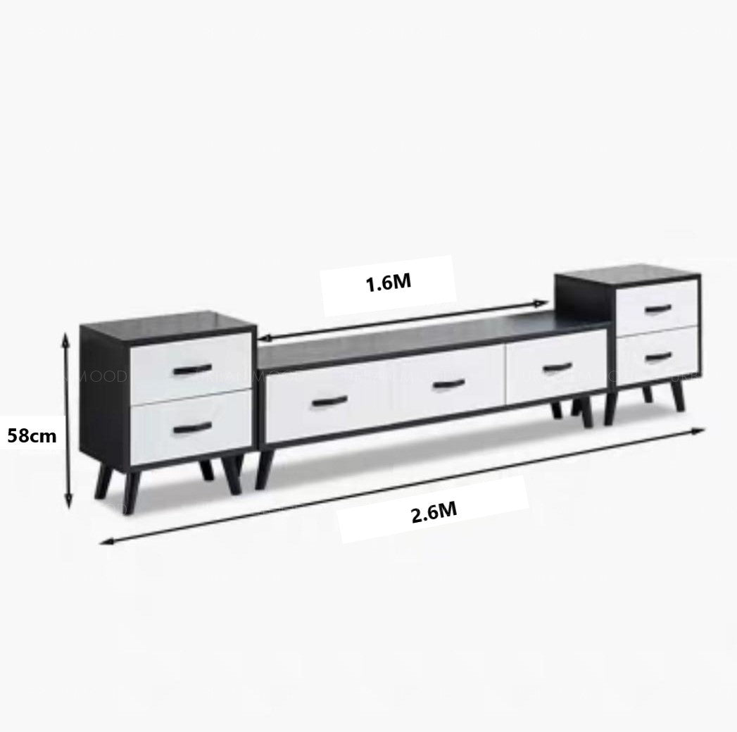 JORG Modern Vintage Wood TV Console & Coffee Table