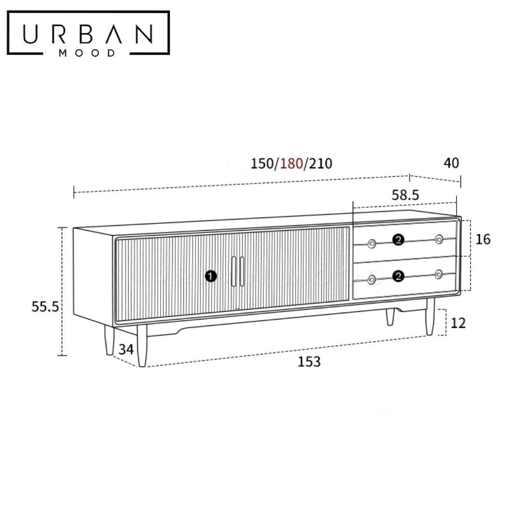 KOMO Japandi Solid Wood TV Console