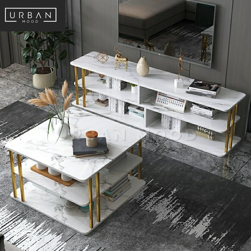 LIVIER Modern Marble TV Console
