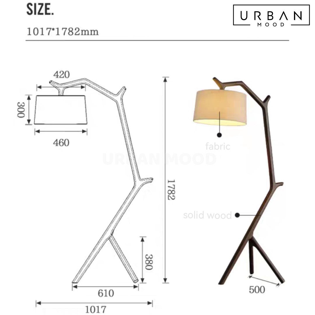 LOVA Modern Solid Wood Standing Lamp
