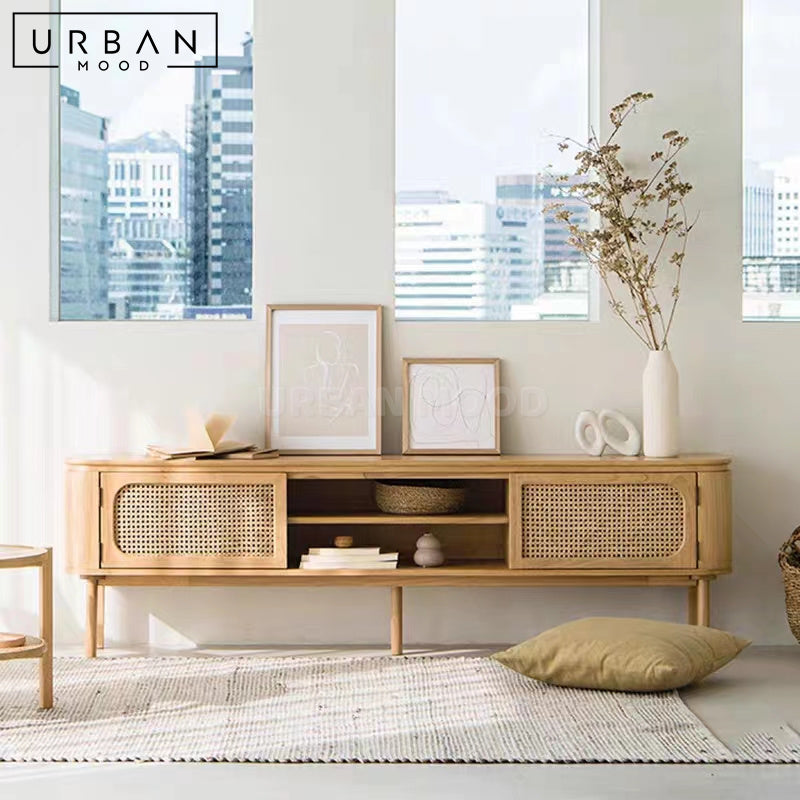 LUMEX Rustic Solid Wood TV Console
