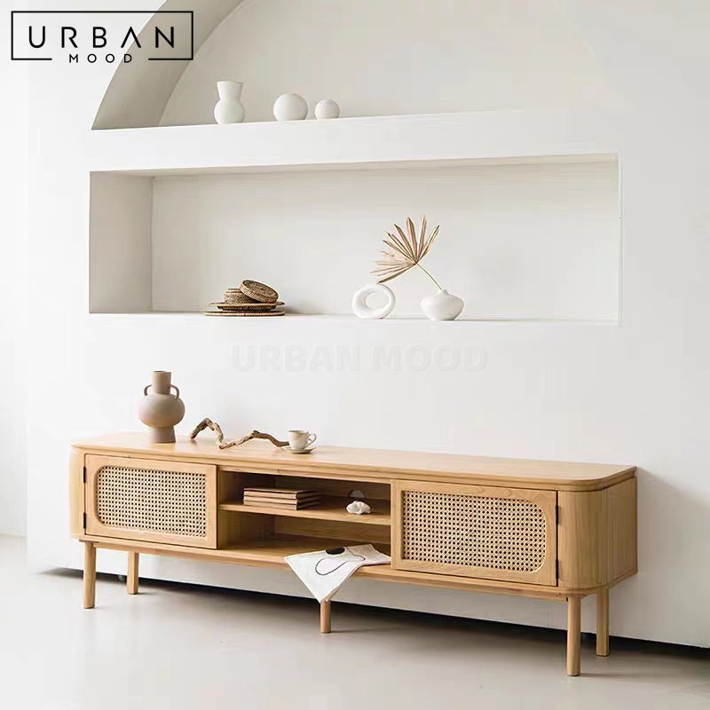 LUMEX Rustic Solid Wood TV Console