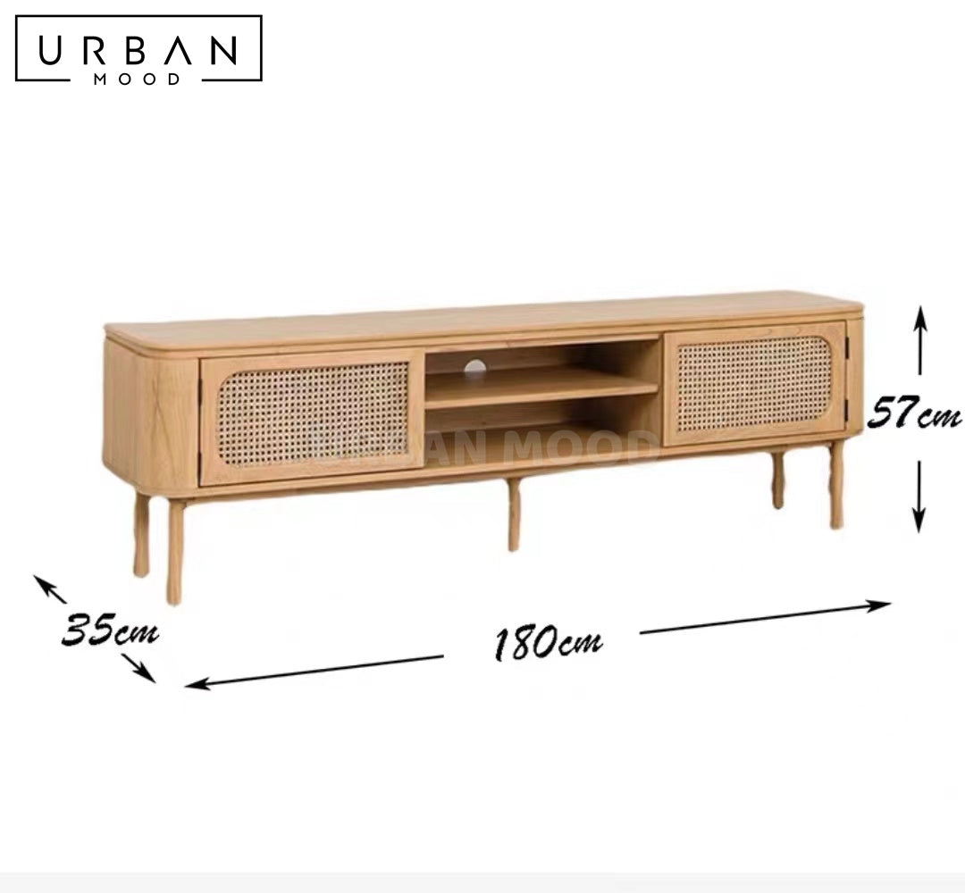 LUMEX Rustic Solid Wood TV Console