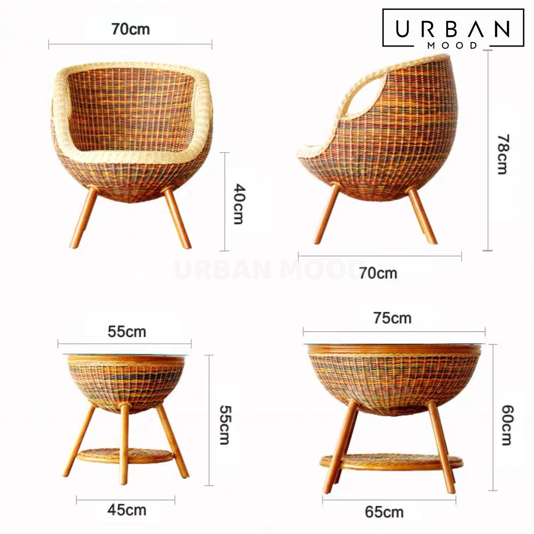 LUMISPACE Rustic Rattan Outdoor Chair