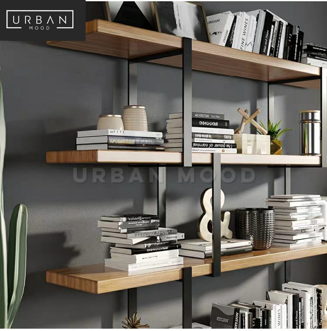 LEVER Industrial Solid Wood Display Shelf