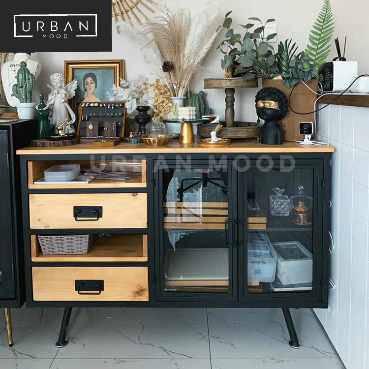 HURLEY Industrial Solid Wood Sideboard