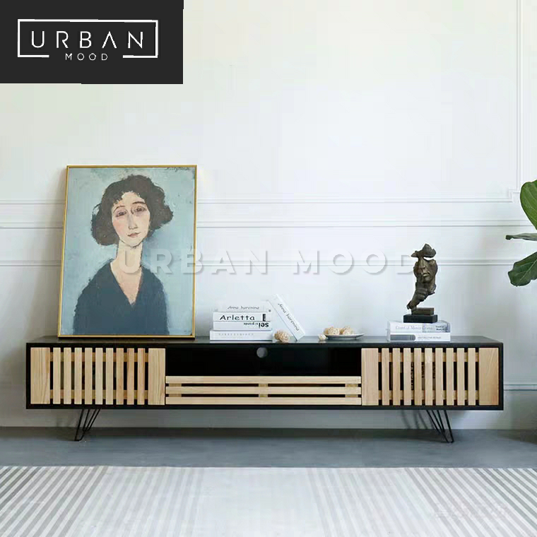 DENSE Modern Industrial Solid Wood TV Console