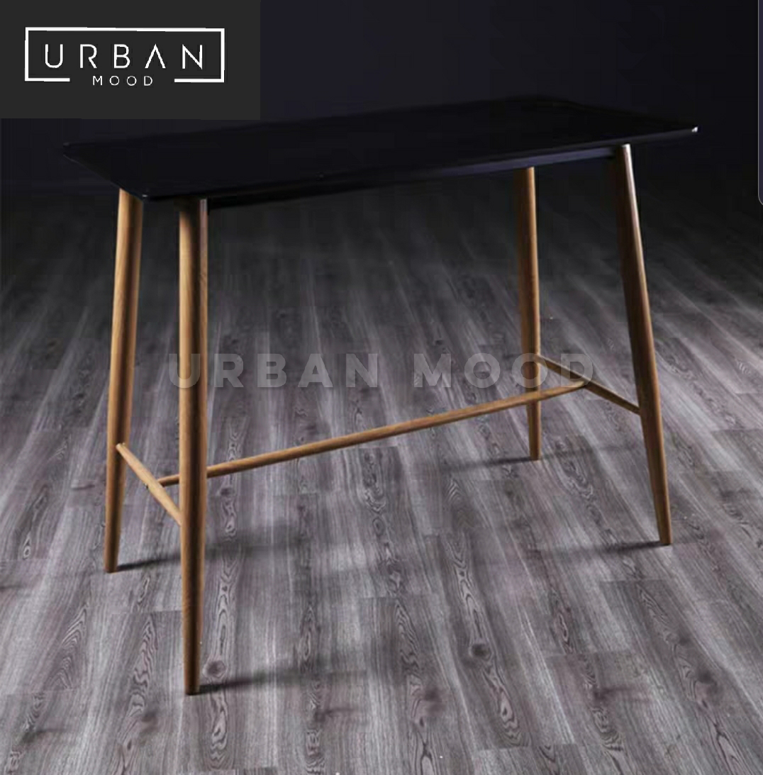 BARNES Rustic Solid Wood Bar Table