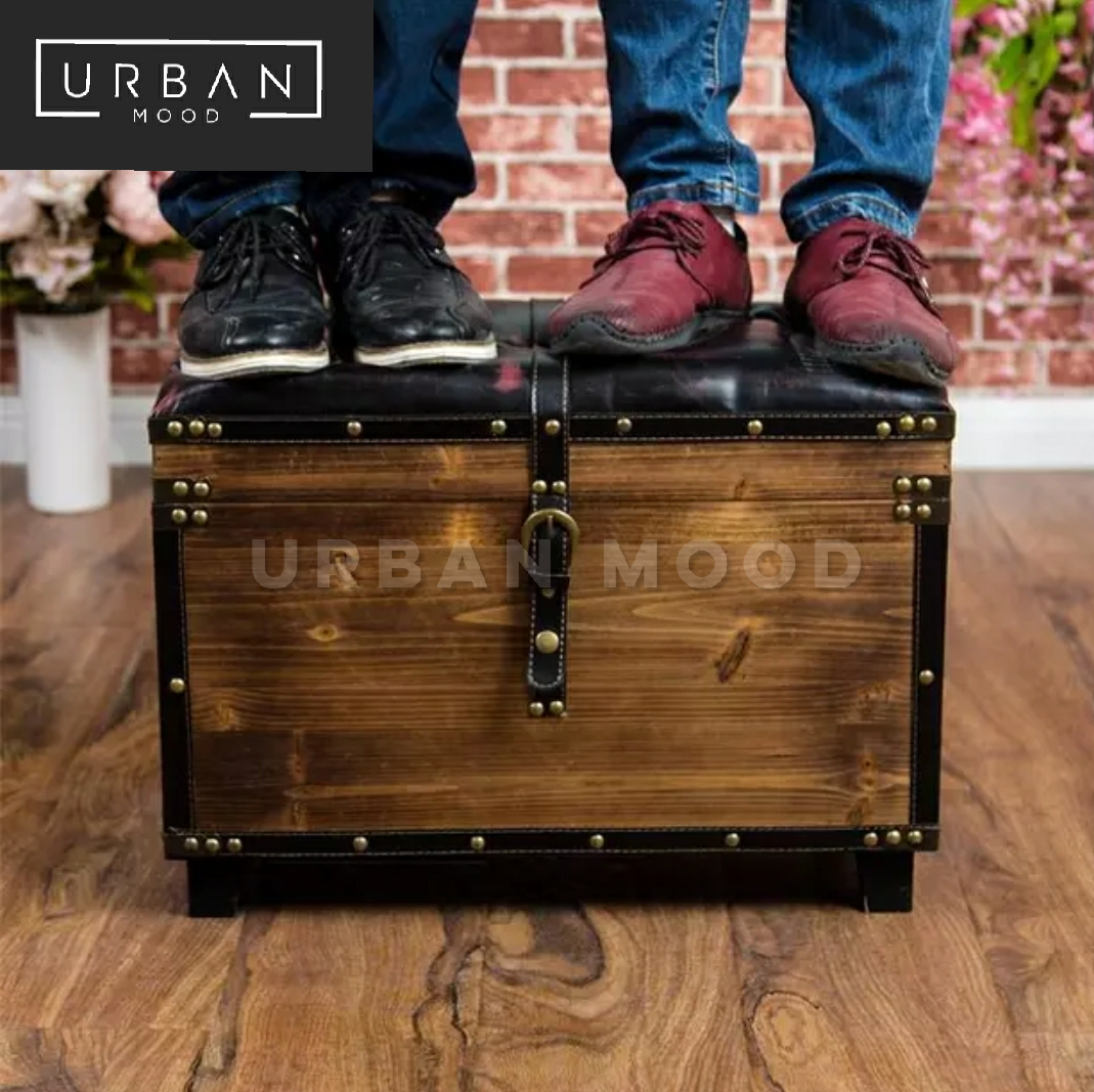 HOMER Vintage Luggage Storage Ottoman