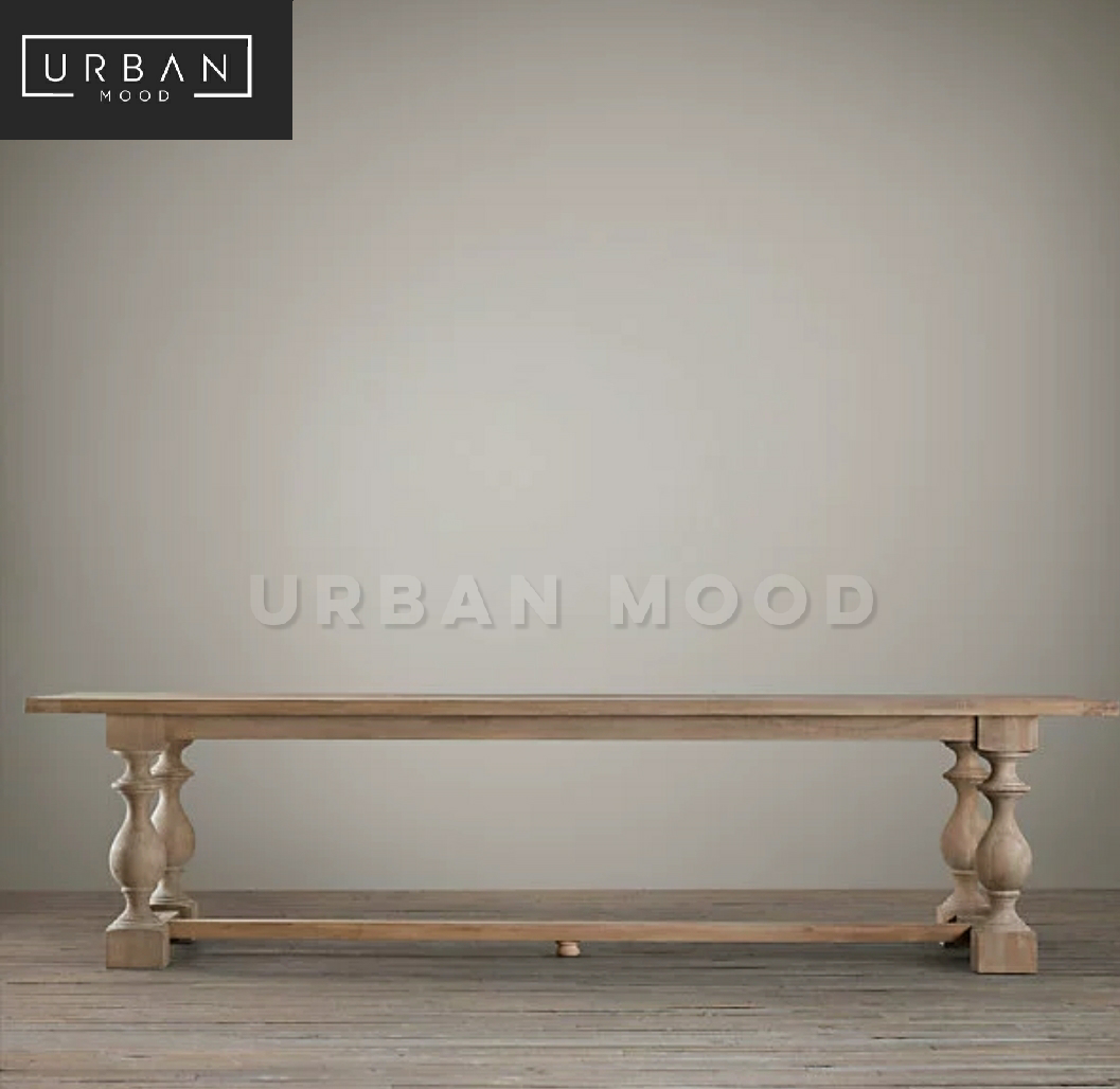 (Clearance) JAQUET Vintage Distressed Dining Table & Chairs