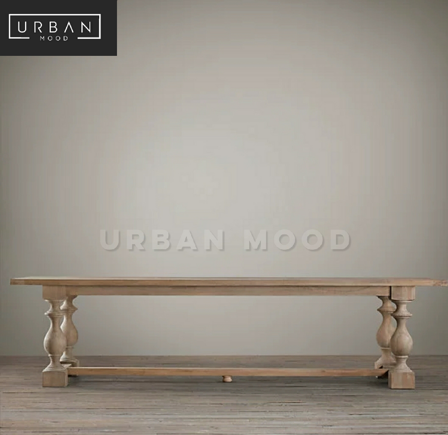 (Clearance) JAQUET Vintage Distressed Dining Table & Chairs