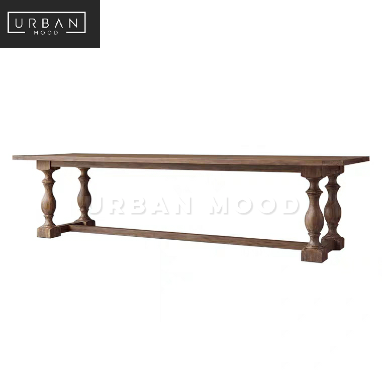 (Clearance) JAQUET Vintage Distressed Dining Table & Chairs