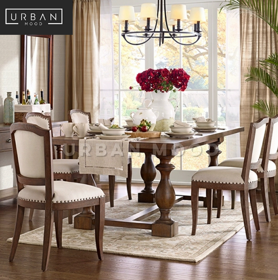 (Clearance) JAQUET Vintage Distressed Dining Table & Chairs