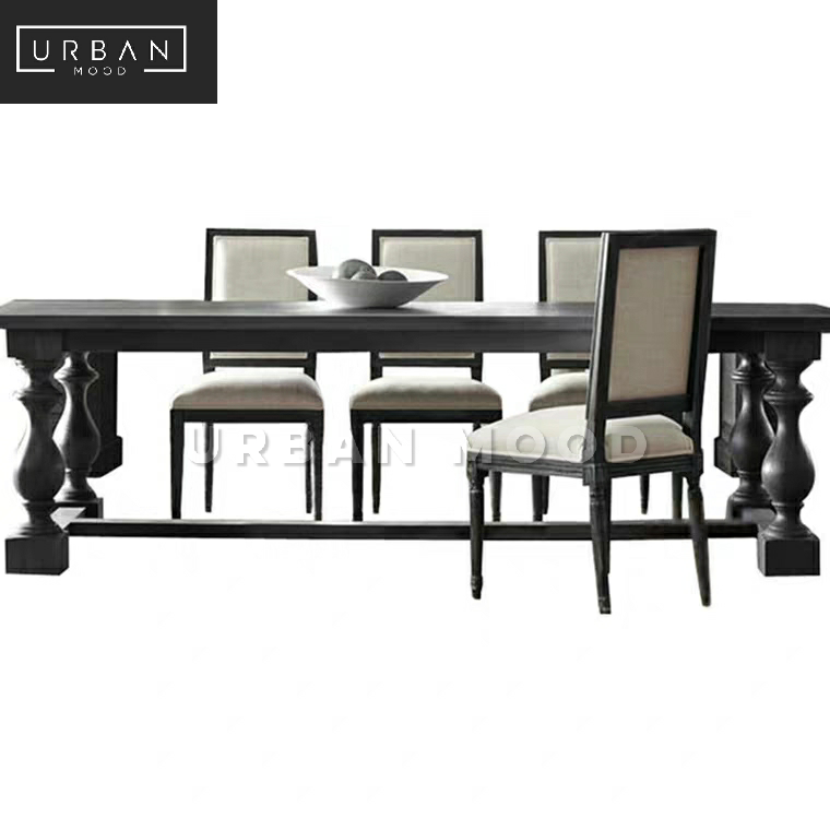 (Clearance) JAQUET Vintage Distressed Dining Table & Chairs