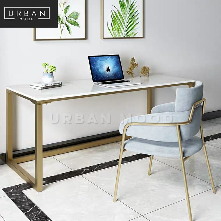 MACAEL Modern Marble Slate Computer Table