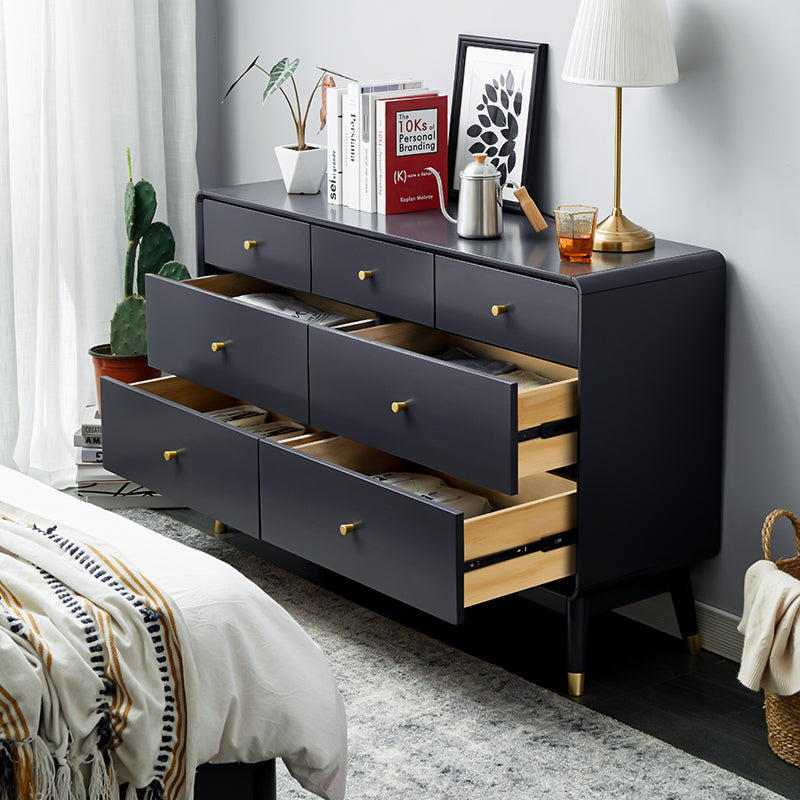 ADELINE COURTYARD Dresser Chest of Drawer Solid Wood Black, Walnut, White, Natural Color