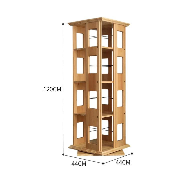 JOSEPH Full Solid Wood Rotating Bookshelf 360 Degree