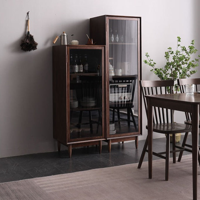 PAIGE SWEDEN Glass Display Solid Wood Living Room Cabinet Modern Minimalist