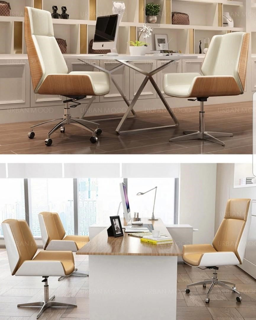 POLITAN Modern Designer Wood Clad Office Chair