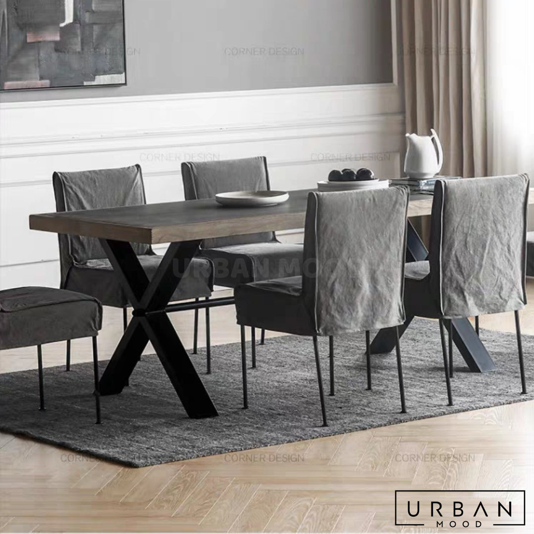 RESIDE Industrial Solid Wood Dining Table
