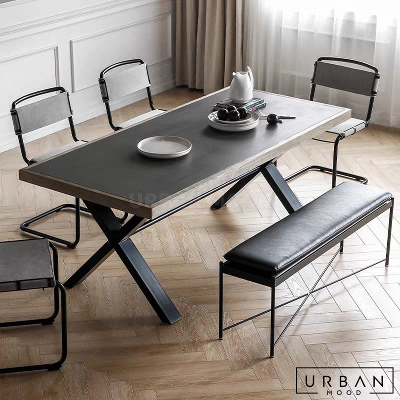 RESIDE Industrial Solid Wood Dining Table
