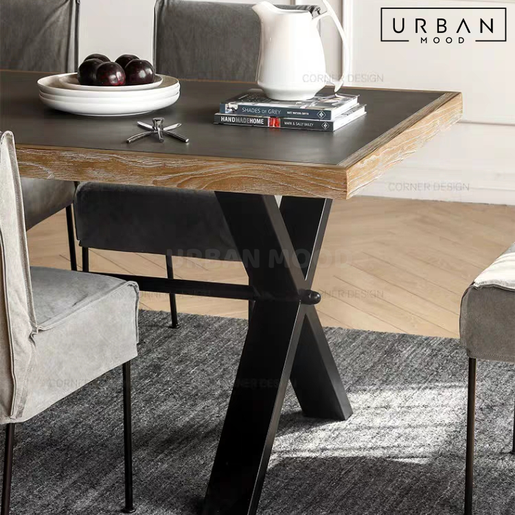 RESIDE Industrial Solid Wood Dining Table